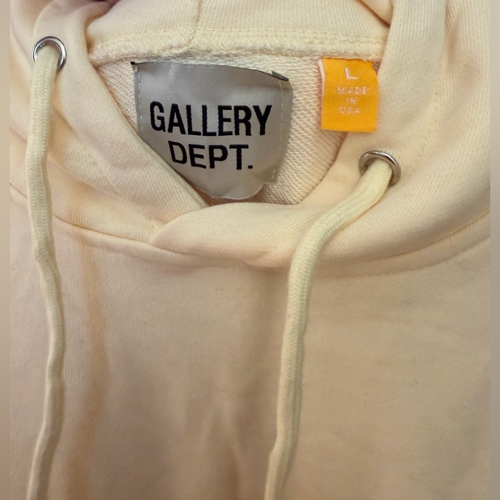 Gallery Dept. 100% Cotton Made In USA Graphic Hoodie, Butter Yellow, L - Picture 10 of 10